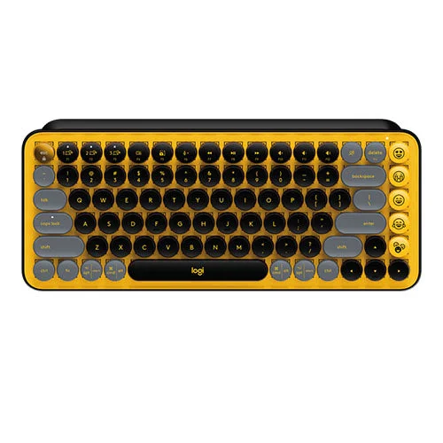 Logitech POP KEYS Wireless Keyboard with Customizable Emoji BLAST YELLOW (920-010577)