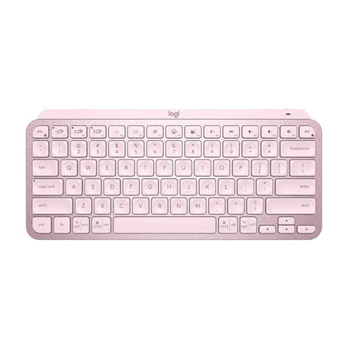 Logitech MX Keys Mini Illuminated Wireless Bluetooth Keyboard, USB-C, PC/Mac/Laptop Windows/Linux/IOS/Android Metal Build ROSE 920-010507