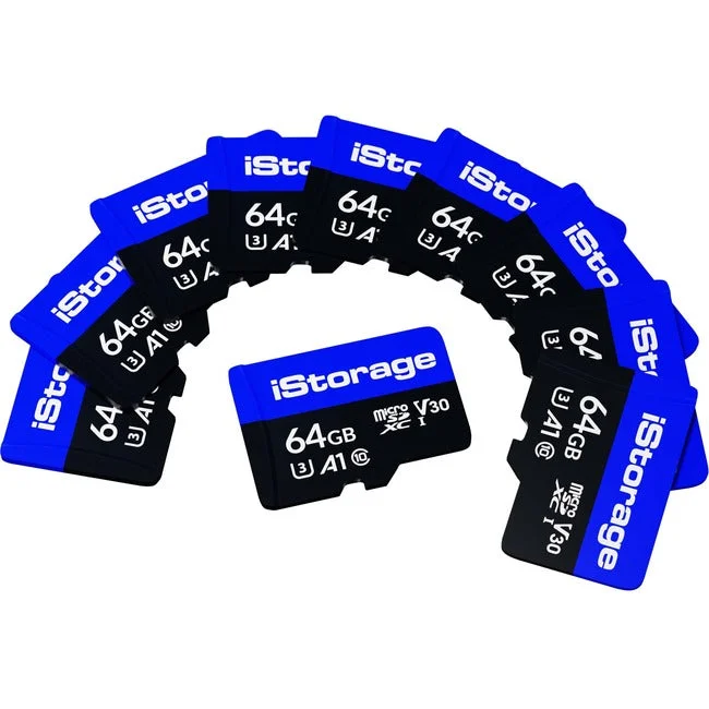 10 PACK iStorage microSD Card 64GB | Encrypt data stored on iStorage microSD Cards using datAshur SD USB flash drive | Compatible with datAshur SD drives only IS-MSD-10-64