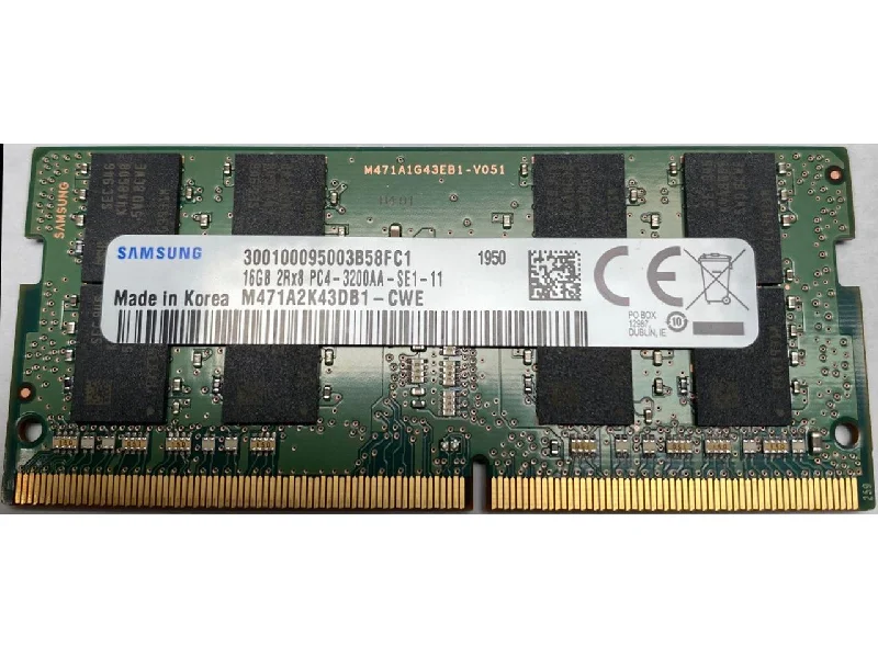 Samsung 16Gb Ddr4 3200Mhz Pc4-25600 1.2V 2Rx8 260-Pin Sodimm Laptop Ram Memory Module M471A2K43Db1-Cwe