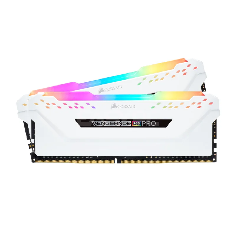 Corsair Vengeance Pro16gb 2x8gb Ddr4 3000MHz XMP 2.0 Aluminum Heat Spreader RGB LED Lighting White Gaming Memory