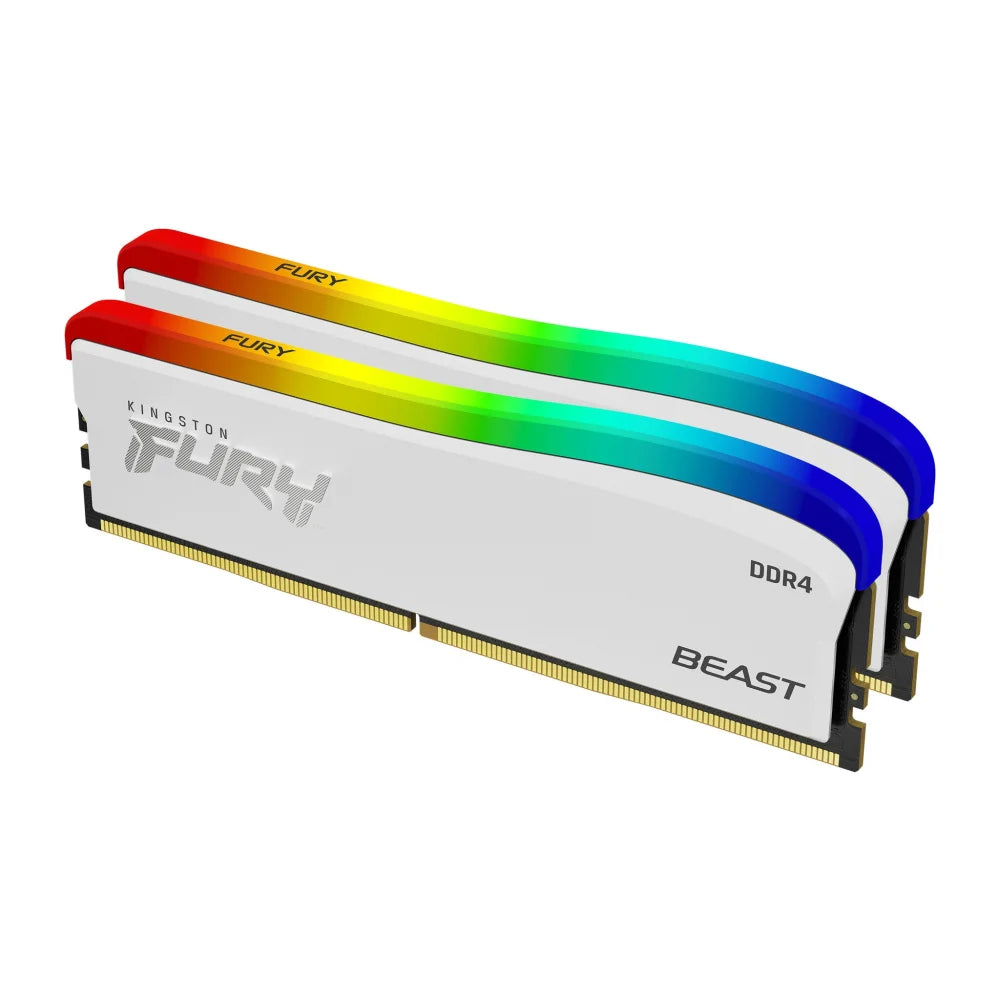 Kingston Technology FURY 16GB 3200MT/s DDR4 CL16 DIMM (Kit of 2) Beast White RGB SE