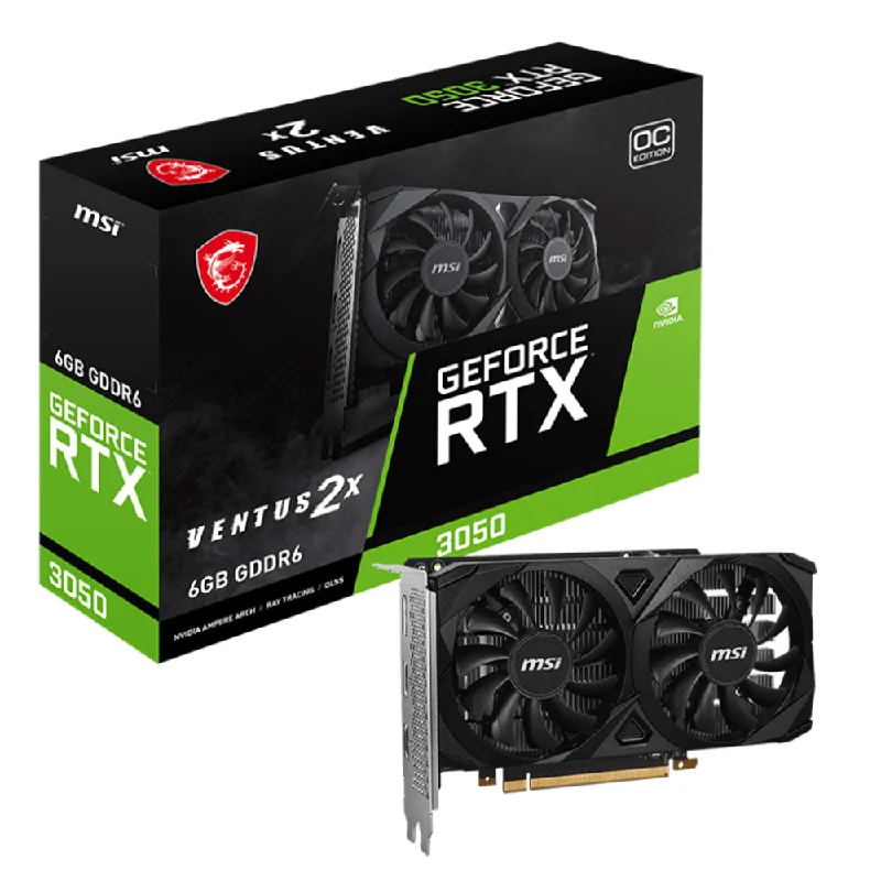 MSI GeForce RTX 3050 Ventus 2X OC 6GB GDDR6 Graphics Card