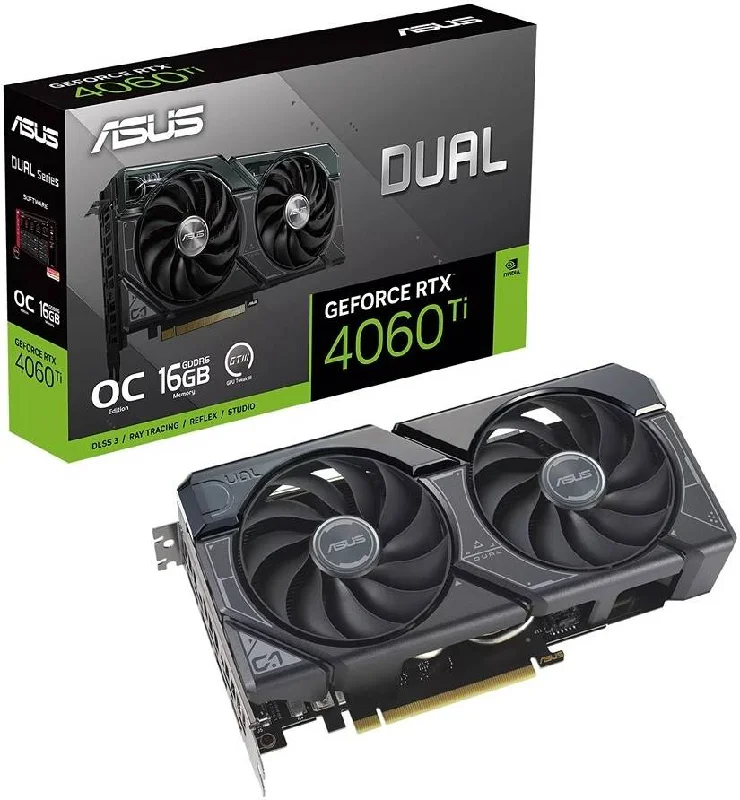 ASUS Dual GeForce RTX 4060 Ti OC Graphics Card, 16GB GDDR6 | 90YV0JH0-M0NA00