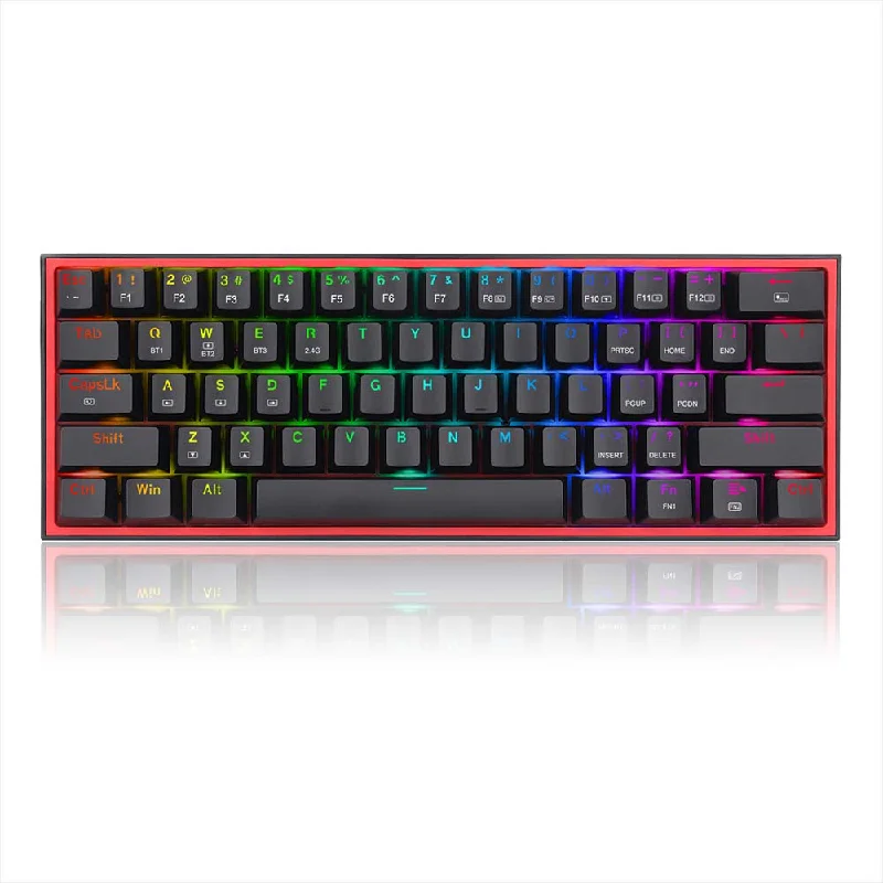 FIZZ PRO K616 - 60% Wired+2.4Ghz+BT Mechanical Keyboard Black (Red Switch)