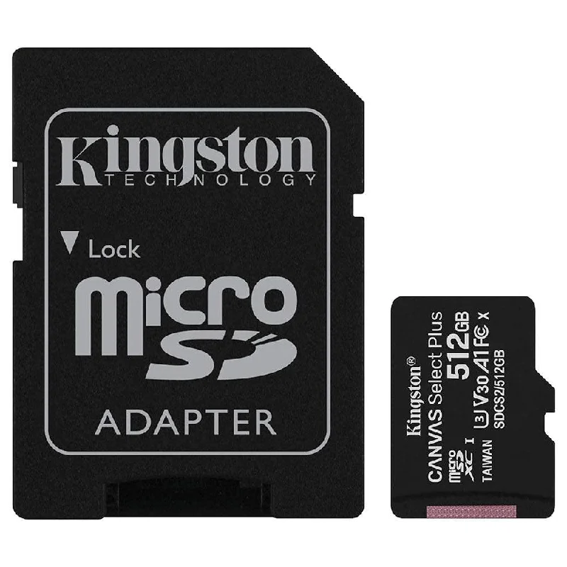 Kingston Canvas Select Plus 512GB Class 10 Micro SD Memory Card