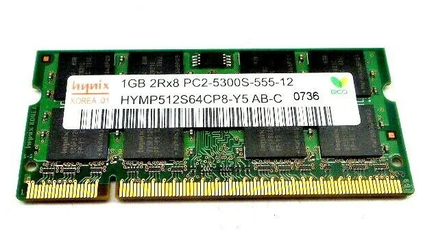 Hynix Memory RAM SODIMM 1GB PC3-10600S 2RX8 HYMP512S64CP8-Y5