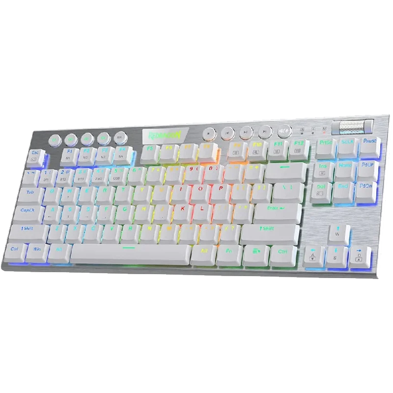 Horus K621 PRO TKL Wired+2.4G+BT Mechanical Keyboard White (Red Switch)