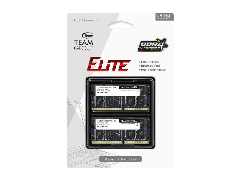 Team Elite 16Gb 260-Pin Ddr4 So-Dimm Ddr4 3200 (Pc4 25600) Laptop Memory Model Ted416G3200C22-S01