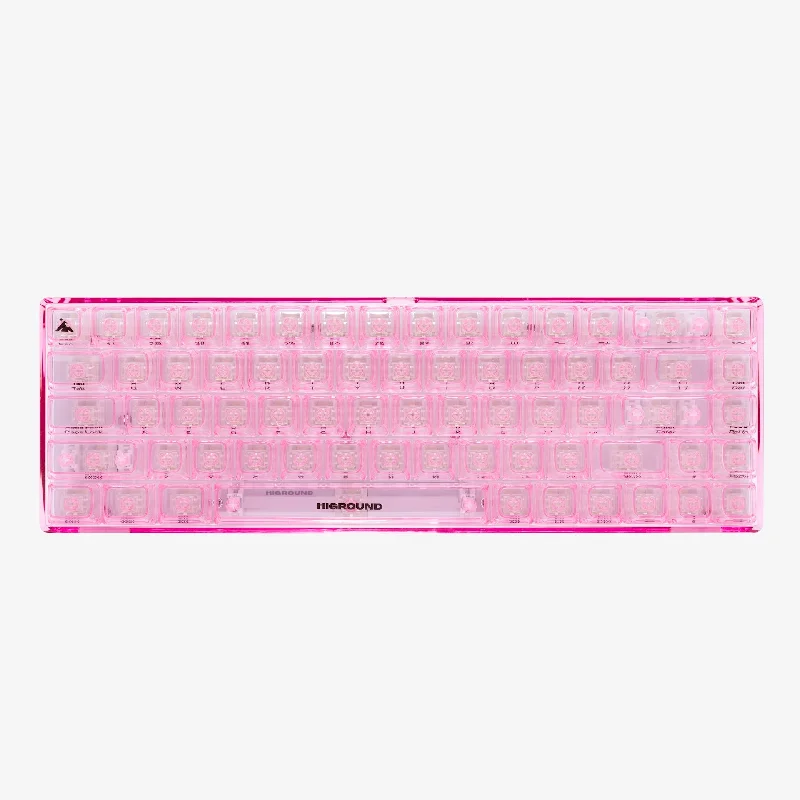 CLEAR ROSE QUARTZ Base 65 Keyboard (Silent Glacier Switch)