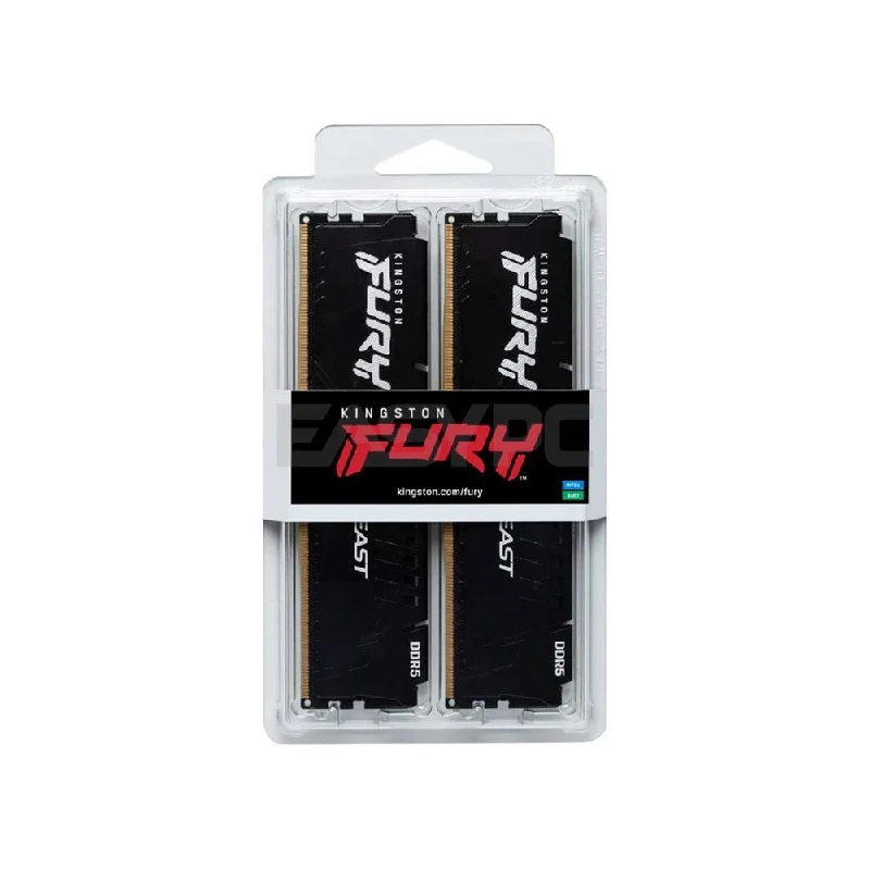 Kingston Fury Beast 32gb 2x16 5200MT/s Ddr5 Memory Black