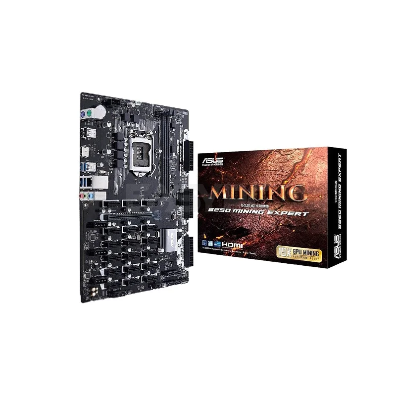 Asus  B250  Mining Expert Motherboard Socket 1151 Ddr4 with 19 PCIe slots, Triple-ATX12V power delivery, voltage-stabilization capacitors, and mining mode design Gaming Motherboard