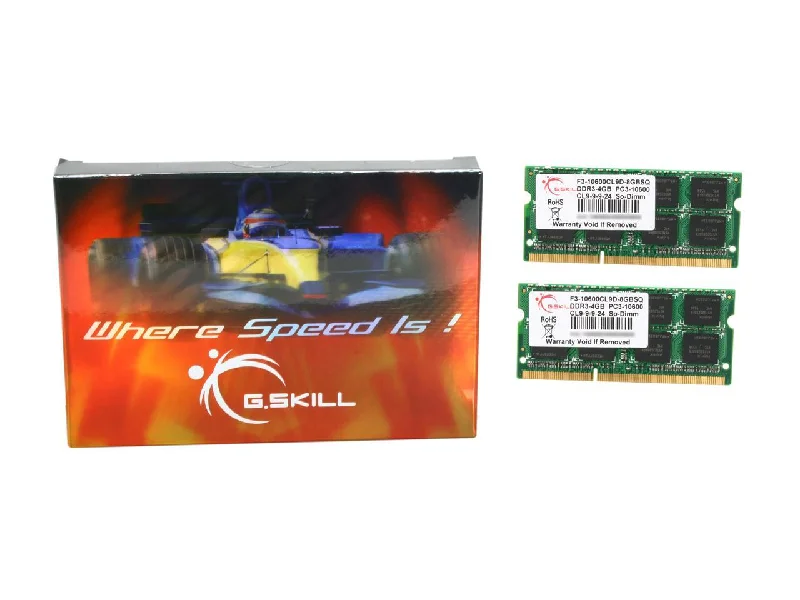 G.Skill 8Gb (2 X 4Gb) 204-Pin Ddr3 So-Dimm Ddr3 1333 (Pc3 10600) Laptop Memory Model F3-10600Cl9D-8Gbsq