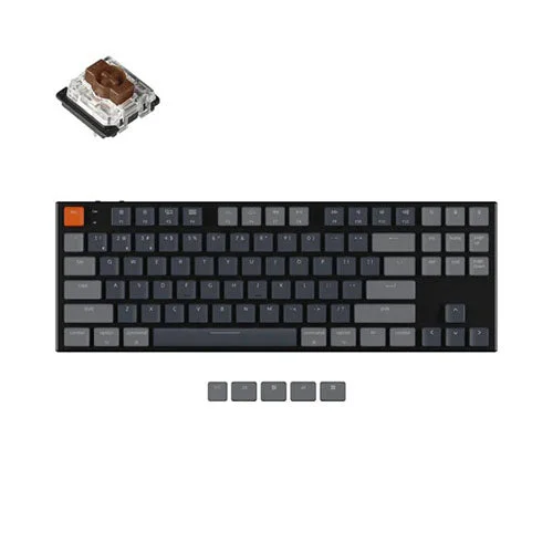 Keychron K1 K1B3 V5 Brown Switch TKL Wired/Bluetooth, RGB, Gateron Low Profile Wireless Mechanical Keyboard