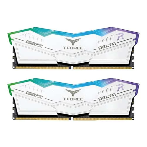 T-Force Delta RGB 32G Dual White DDR5 6000MT/s Desktop Memory FF4D532G6000HC30DC01