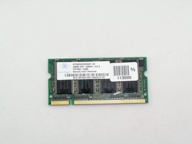 Nanyo Used Laptop Memory PC2700S DDR-333MHz CL2.5 NT256D64SH8C0GM-6K