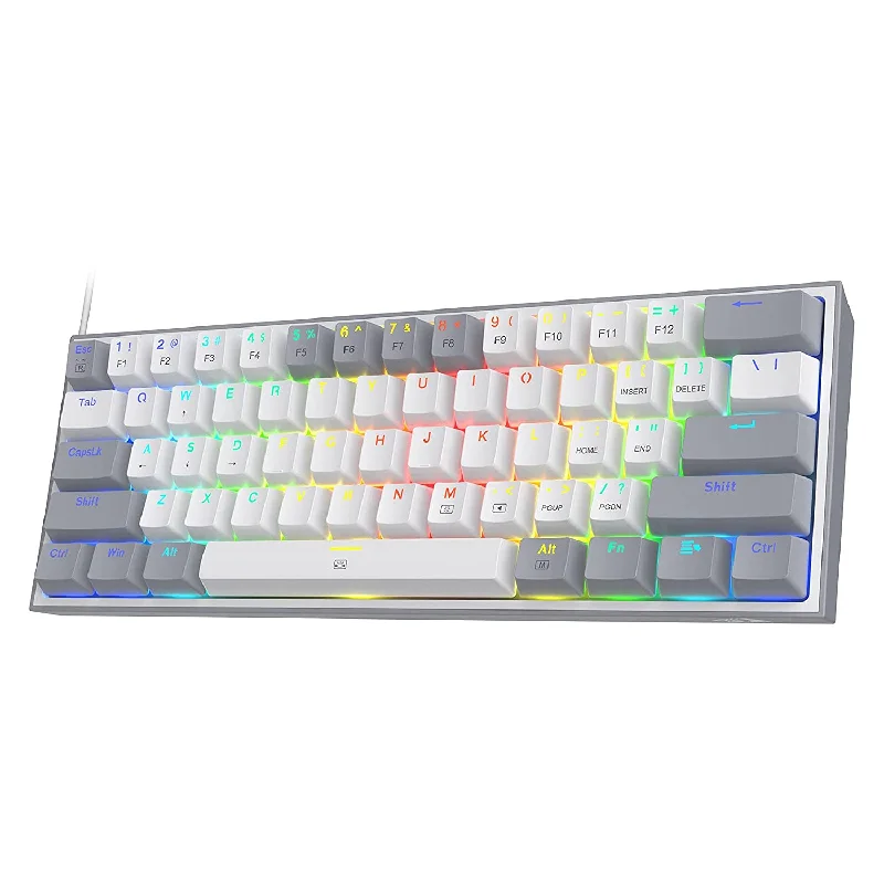 Fizz K617 -  60% Wired Mechanical Keyboard White and Grey (Red Switches)