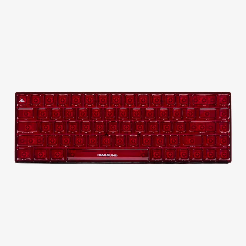 CLEAR RUBY Base 65 Keyboard (White Flame Switch)